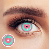 Cosplay Pink love Green Coloured Contact Lenses - BEAUEYE (UK)